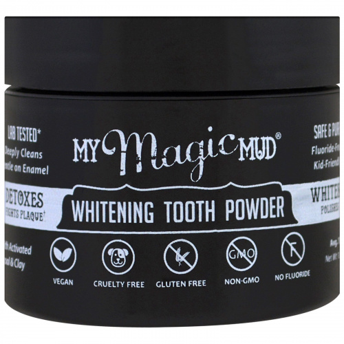 My Magic Mud, Отбеливающий зубной порошок, смесь без вкуса, 1.06 унции (30 г)