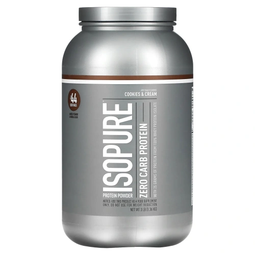 Nature's Best, IsoPure, Протеиновый порошок Isopure, не содержит углеводов, печенье с кремом, 3 фунта (1.36г)