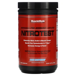 MuscleMeds, Nitrotest, андрогенный усилитель перед тренировкой, голубая малина, 474 г (16,72 унции)