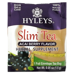 Hyleys Tea, Slim Tea, ягоды асаи, 25 чайных пакетиков в фольгированных пакетиках, по 1,5 г (0,05 унции)