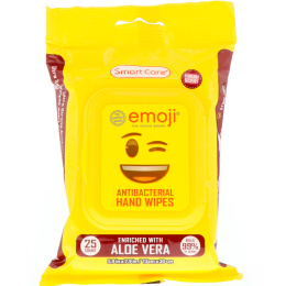 Brush Buddies, Умный уход, эмодзи, антибактериальные салфетки для рук, свежий аромат, 25 шт.
