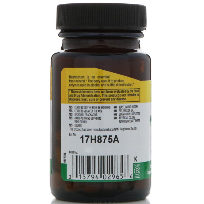 Country Life, Молибден, хелатный, 150 мкг, 100 таблеток