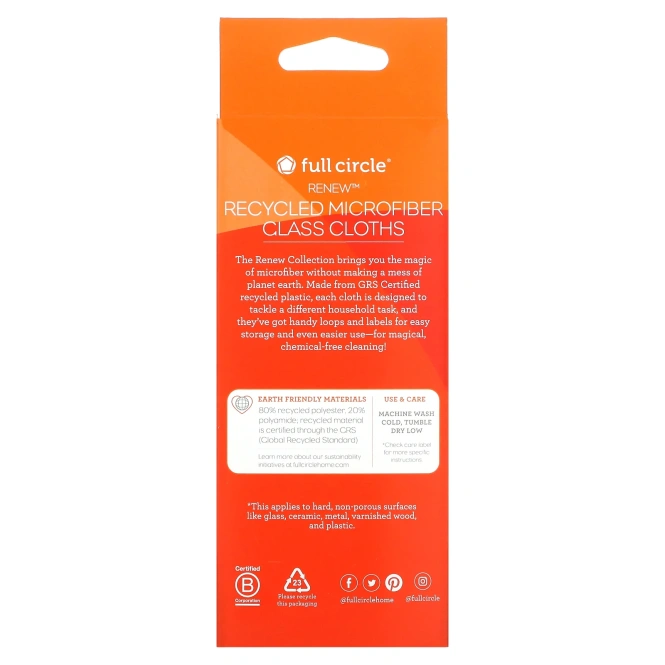 Full Circle, Renew, переработанное стекло из микрофибры`` 2 шт.