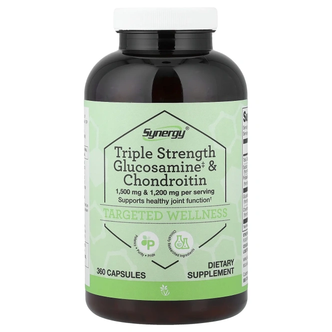 Vitacost, Synergy®, глюкозамин и хондроитин тройной силы действия, 360 капсул