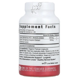 Nature's Fusions, Nutri, органический берберин и цейлонская корица, 1300 мг, 120 органических капсул (650 мг на капсулу)