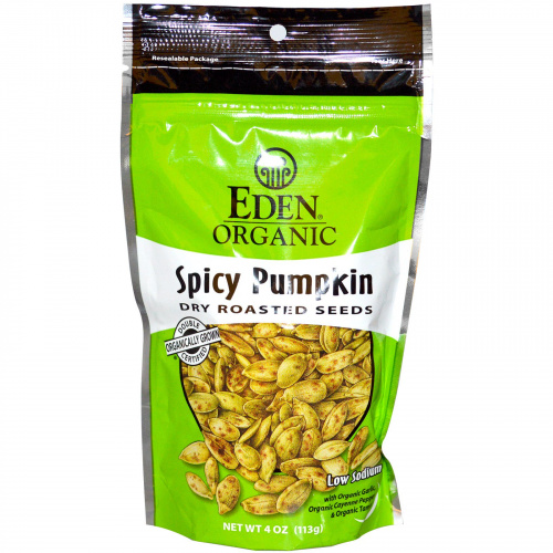 Eden Foods, Сухие жареные семечки натуральной пряной тыквы, 4 унции (113 г)