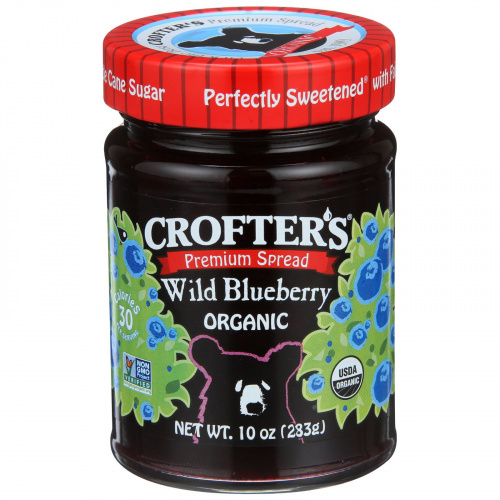 Crofter's Organic, Органический высококачественный спред, дикая черника, 10 унций (283 г)