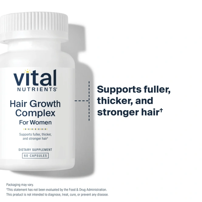 Vital Nutrients, комплекс для роста волос для женщин, 60 капсул