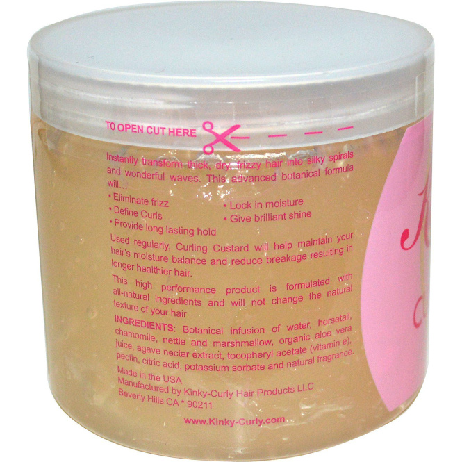 Kinky-Curly, Original Curling Custard, натуральный гель для укладки волос, 16 унций (472 мл)
