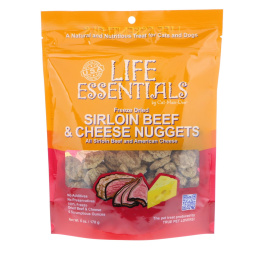 Cat-Man-Doo, Life Essentials, высушенное сублимацией филе говядины и сырные нагетсы, для кошек и собак, 6 унций (170 г)