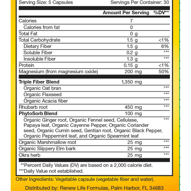 Renew Life, Очистка кишечника, 150 вегетарианских капсул