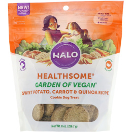 Halo, Healthsome, Garden of Vegan, Печенье для собак, Рецепт со сладким картофелем, морковью и киноа, 8 унц. (226,7 г)