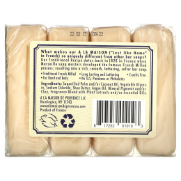 A La Maison de Provence, Мыло для рук и тела, с ароматом лаванды, 4 куска, 3.5 унций (100 г) каждый