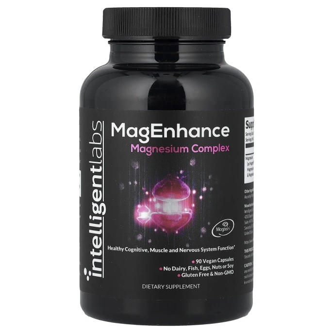 Intelligent Labs, MagEnhance, комплекс магния, 90 веганских капсул