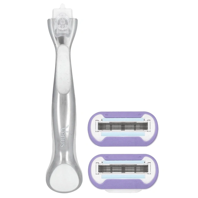 Gillette, Venus, гладкая платина, 1 бритва, 2 картриджа