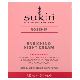 Sukin, питательный ночной крем, шиповник, 120 мл (4,06 жидк. унции)