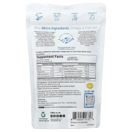 Micro Ingredients, рыбий жир с омега-3, лимон, 240 капсул (600 мг в 1 капсуле)