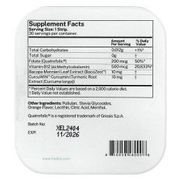 Diso, B12, апельсин и мята, 30 полосок для полости рта