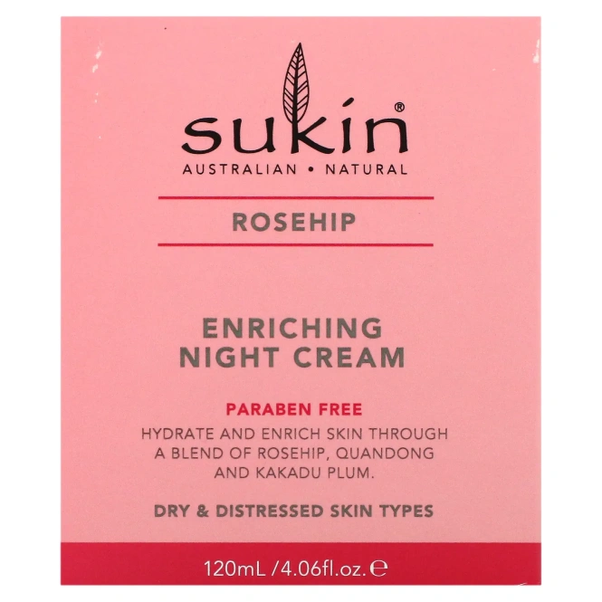 Sukin, питательный ночной крем, шиповник, 120 мл (4,06 жидк. унции)
