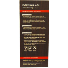 Every Man Jack, Ручная бритва, Серебро, 1 бритва, 4 картриджа