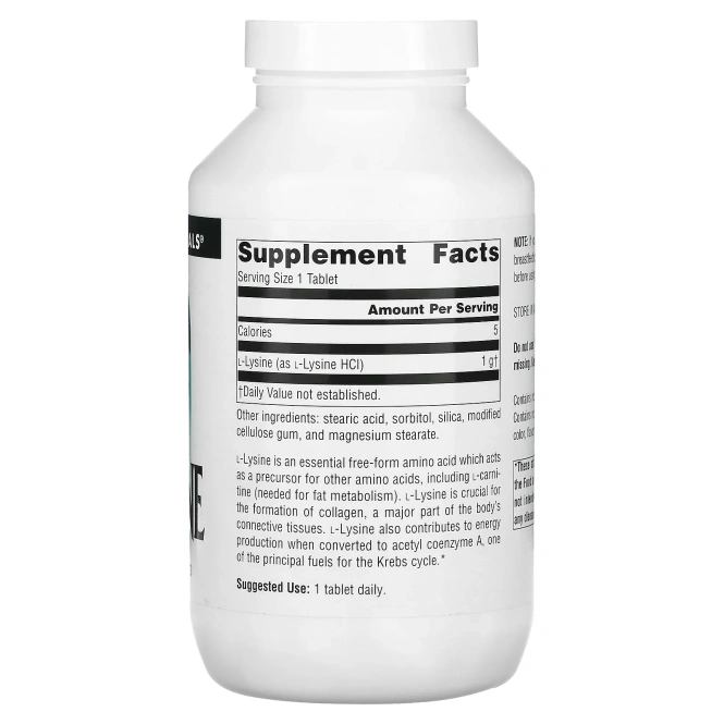 Source Naturals, L-лизин, 1000 мг, 200 таблеток