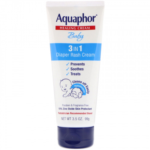 Aquaphor, Baby, Healing Cream, 3 In 1 Diaper Rash Cream, 3.5 oz (99 g)
