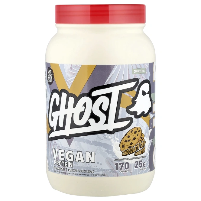 Ghost, веганское протеиновое печенье, шоколадная крошка, 1330 г (2,9 фунта)