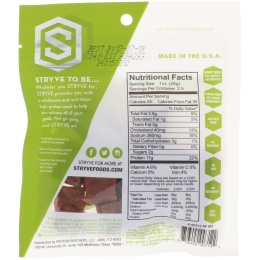 Stryve Foods, Протеиновый перекус, запеченые кусочки индейки, халапеньо, 2,5 унц. (70 г)