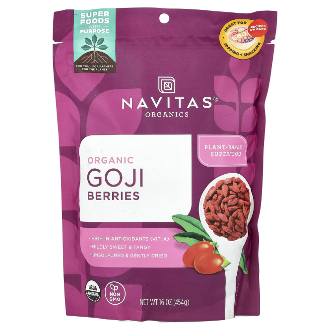 Navitas Organics, органические ягоды годжи, 454 г (16 унций)