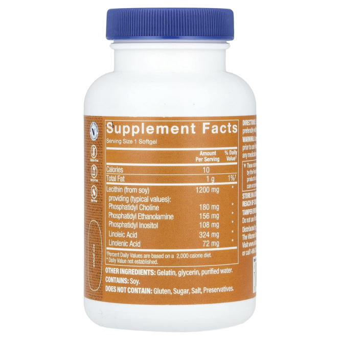 The Vitamin Shoppe, Лецитин, 1200 мг, 90 мягких таблеток
