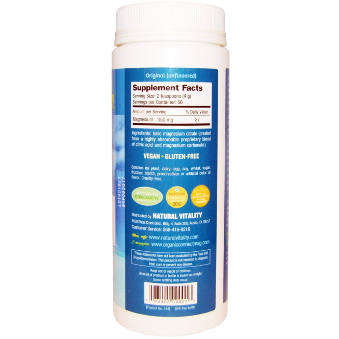 Natural Vitality Natural Calm Успокаивающая добавка с магнием против стресса, 226 г