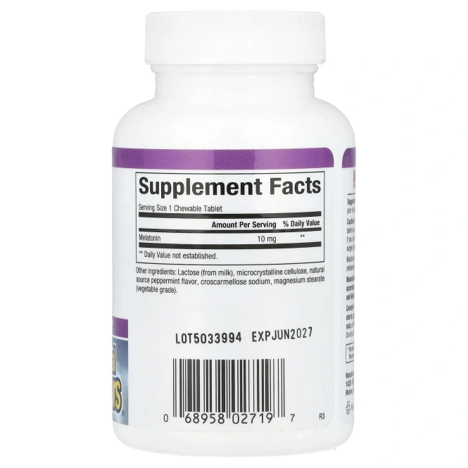 Natural Factors, Stress-Relax, мелатонин, 10 мг, 60 жевательных таблеток