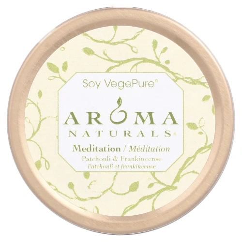 Aroma Naturals, Soy VegePure, Travel Candle, Meditation, Пачули и ладан, 79.38 г