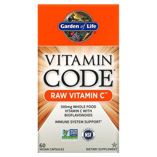 Garden of Life, Vitamin Code,  витамин С из сырых продуктов, 60 веганских капсул