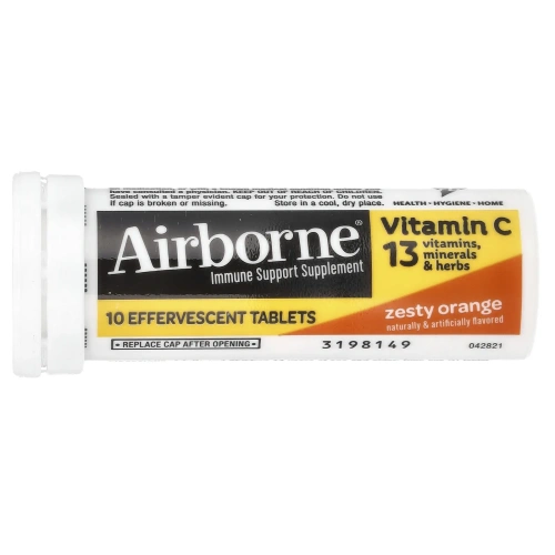 AirBorne, Шипучие таблетки  апельсиновым вкусом, 10 таблеток