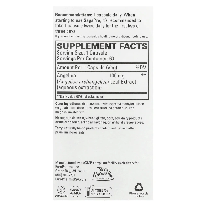 EuroPharma, Terry Naturally, SagaPro, здоровье мочевого пузыря, 60 таблеток