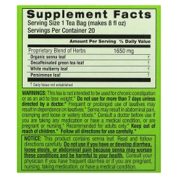 Triple Leaf Tea, диетический зеленый травяной чай, без кофеина, 20 чайных пакетиков, 33 г (1,16 унции)