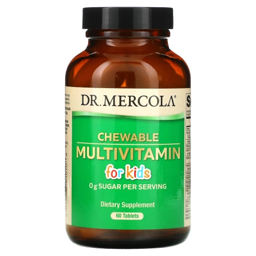 Dr. Mercola, Детские жевательные мультивитамины со вкусом фруктов, 60 таблеток