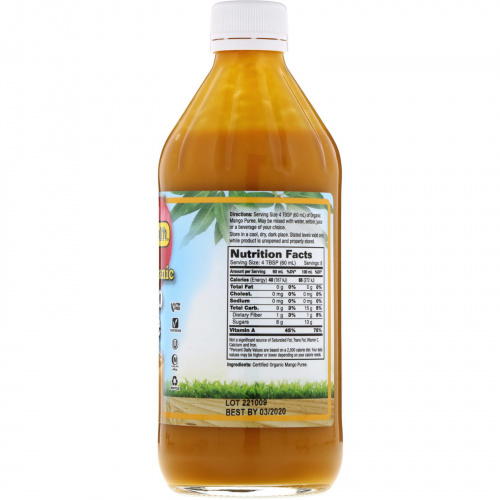Dynamic Health  Laboratories, Certified Organic Mango Puree, 16 fl oz (473 ml)