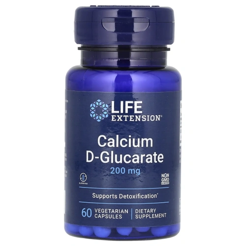 Life Extension, Кальций D-глюкарат, 200 мг, 60 растительных капсул