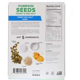 Health Warrior, Inc., Organic, Pumpkin Seed Bars, Honey & Sea Salt, 12 Bars, 14.8 oz (420 g)