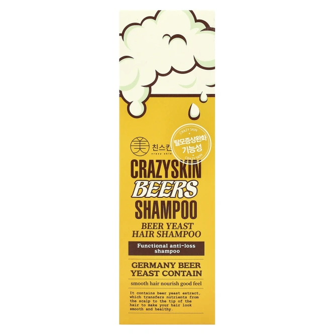 Crazy Skin, Beers Yeast Hair Shampoo, 10,58 унции