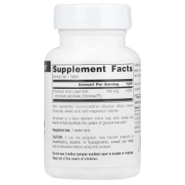 Source Naturals, Ультрапиколинат хрома 500 ™, 500 мкг, 60 таблеток