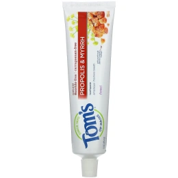 Tom's of Maine, Зубная паста от налета, прополис, мирра и фенхель, без фтора, фенхель 5.5 унции (155.9 г)