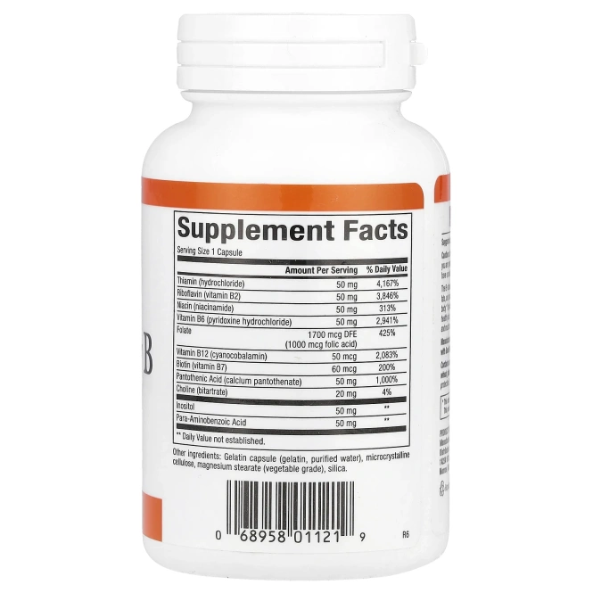 Natural Factors, КВысокоэффективный комплекс витамина B, 90 капсул