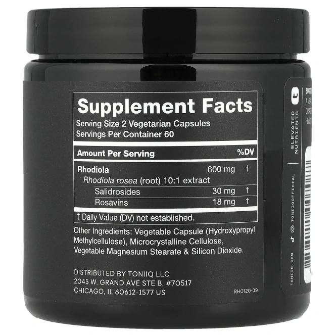 Toniiq, Родиола 5%, 120 капсул (300 мг на капсулу)
