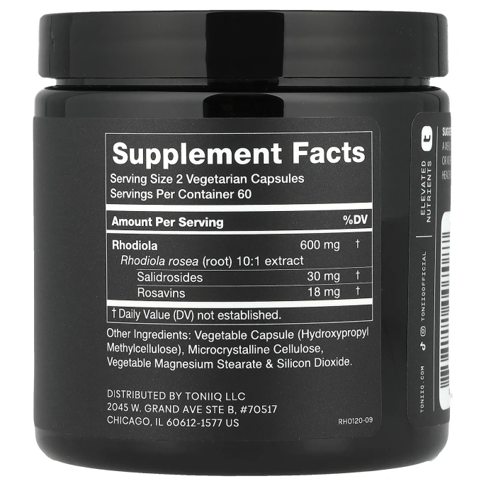 Toniiq, Родиола 5%, 120 капсул (300 мг на капсулу)