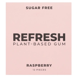 Refresh Gum, растительная жевательная резинка, со вкусом малины, 12 шт.