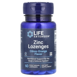 Life Extension, Цинковые пастилки с натуральным цитрусовым апельсиновым вкусом, 60 пастилок