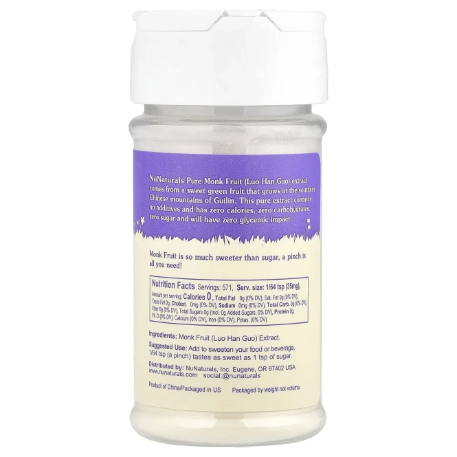 NuNaturals, Чистый экстракт плодов архата, 0,71 унций (20 г)